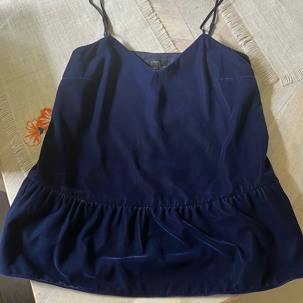 J Crew dark blue velvet tank top